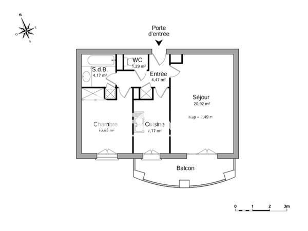 Location Appartement 2 pièces 48.67 m² - 2 AVENUE DES CONTAMINES Saint Julien En Genevois 74160