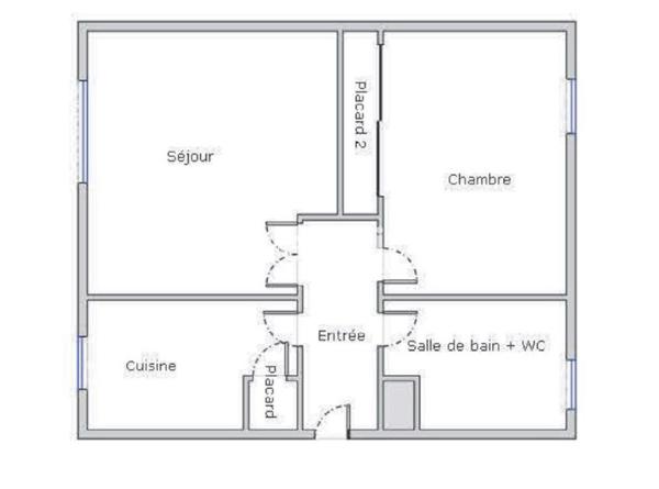 Appartement
         2 pièces
        - 43 m²