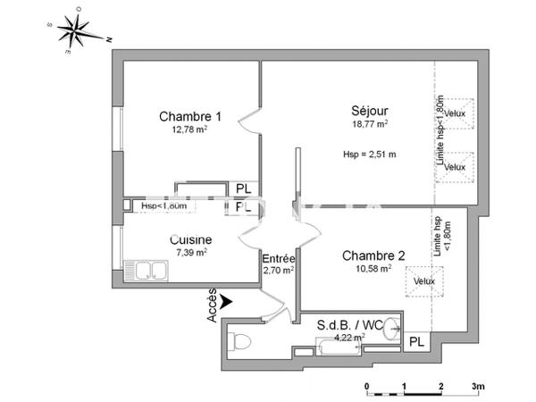 Location Appartement 3 pièces 56.44 m² - 16 AVENUE DU MARECHAL LECLERC Charleville Mezieres 08000