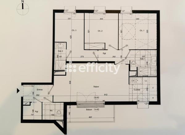 Appartement 4 pièces - 77 m² Exclusivité efficity