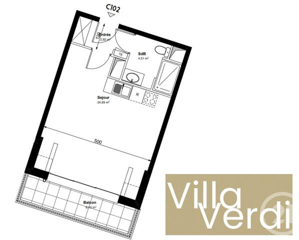 Appartement F1 à vendre  1 pièce - 32,32 m2 CHAMPS SUR MARNE - 77