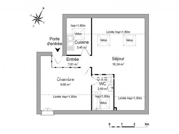 Location Appartement 2 pièces 36.9 m² - 51 RUE SELLIER Nancy 54000