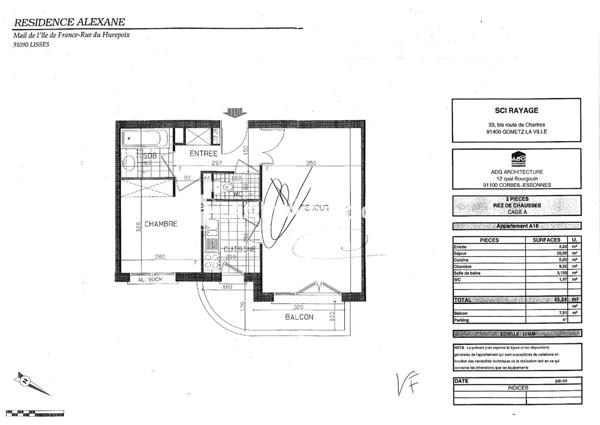 Vente Appartement 2 pièces 43 m2 à Lisses