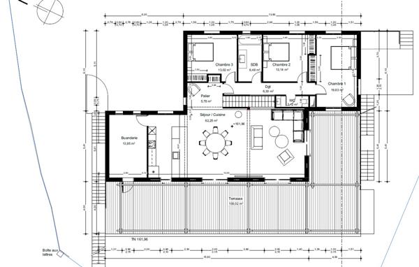 Marseille (13016) Terrain avec permis purgé – 1.087m² – projet de villa contemporaine de 185m² habitables – 13016 - secteur Est