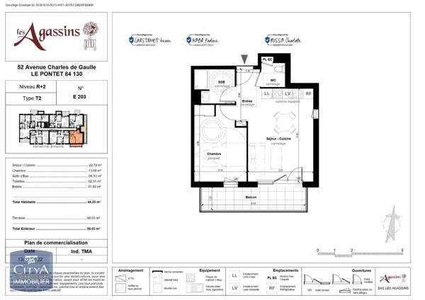 Appartement à louer 2 pièces 44.25m² Le Pontet (84130)