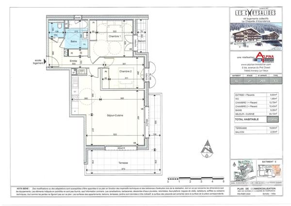 Appartement T3 à vendre  3 pièces - 72,05 m2 LA CHAPELLE D ABONDANCE - 74