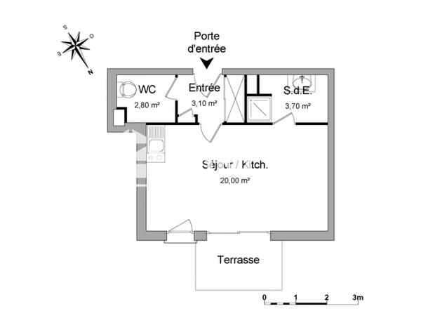 Location Studio 29.6 m² - 1 ALLEE DU SIROCCO Sene 56860