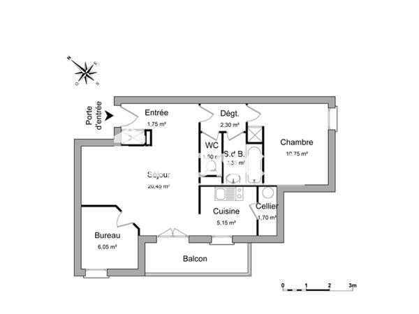 Location Appartement 3 pièces 53.1 m² - 685 RUE DES ESTINGANTS Beuzeville 27210