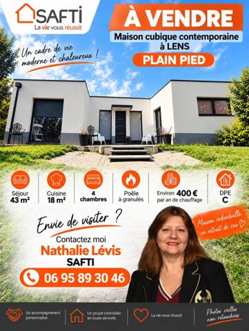 Maison cubique contemporaine sans travaux et lumineuse