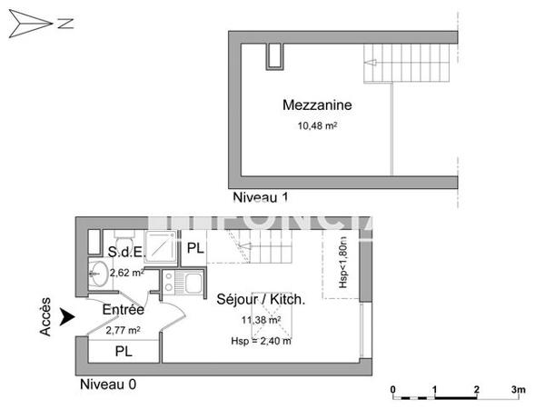 Location Studio 27.25 m² - ELYSEE PATTON Angers 49000