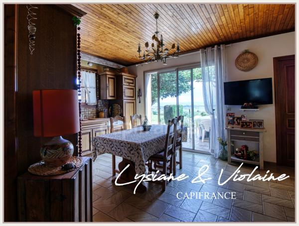 MAISON DE CAMPAGNE DE PLAIN-PIED AVEC VUE PANORAMIQUE SUR LES PYRENEES ET LE CANIGOU.