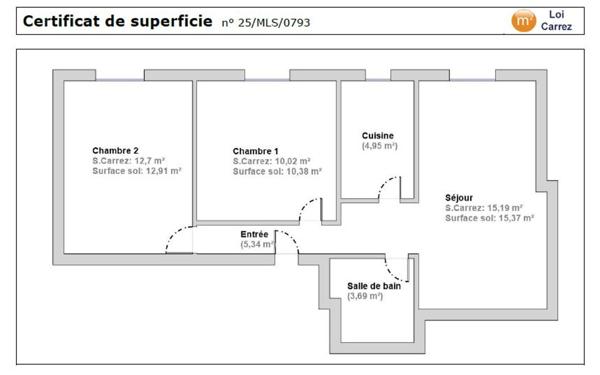 Appartement à vendre    3 pièces • 51,89 m2 Paris 11
