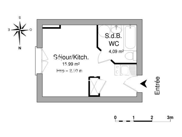 Location Studio 20.08 m² - 76 -78 RUE DE BIGNOUX Poitiers 86000