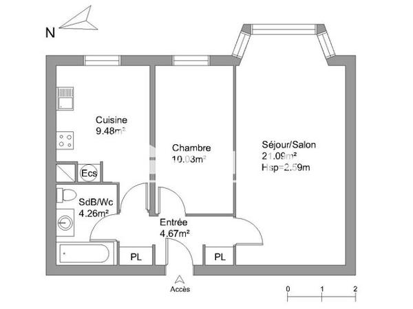 Location Appartement 2 pièces 49.5 m² - 1 ET 1BIS RUE WERLE Reims 51100