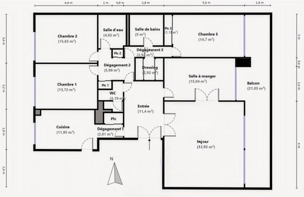 Appartement à vendre 5 pièces SAINT CLOUD (92)
