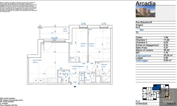 Appartement
                                                                                                                                                                                                                                                                                                                        3 pièce(s)                                                                                                                                                                                                          2 chambre(s)                                                                                                                                                                                                          55.26  m²