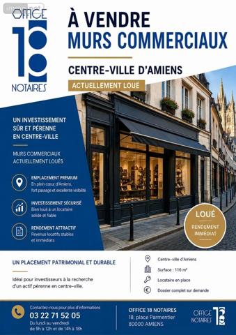 Achat - Fonds et/ou murs commerciaux Amiens 80000 116 m 2 975 m 2