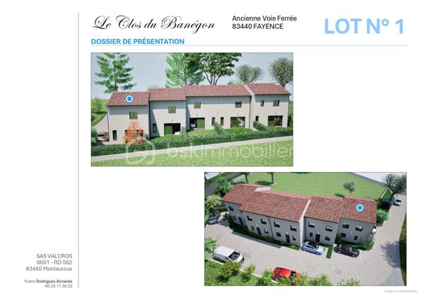 Bsk immobilier vous propose une maison mitoyenne de 4 pièces sur un terrain de 220 m² environ.
Cette villa de 84 m² environ se compose d'une grande pièce à vivre au rez-de-chaussée avec une cuisine ouverte, une buanderie et un WC.
A l'étage 3 belle chambres avec une salle de bain et WC.
Toute la maison est équipé de la climatisation réversible.
Baies double vitrage selon la norme RT 2012 donnant sur le jardin.
Livrée entièrement finie.
La maison se situe au pied du village de Fayence avec toutes les commodités à proximité.