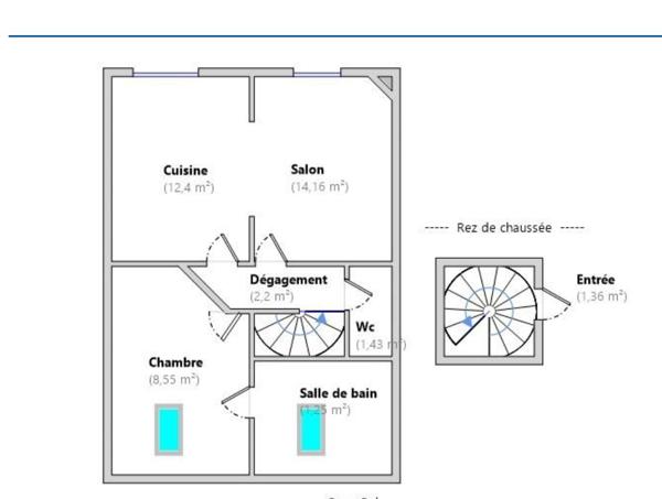 Appartement Saint Nicolas De Port 2 pièces de 53m2 (41.35 m² loi boutin)  Calme cuisine meublé chauffage collectif gaz