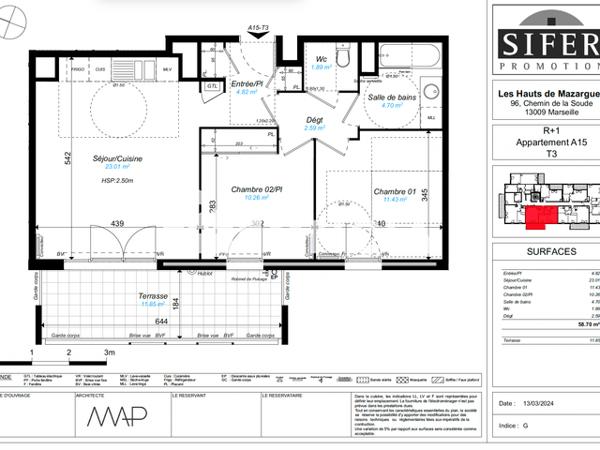 Location Appartement 3 pièces 58.7 m² - LES HAUTS DE MAZARGUES Marseille 13009