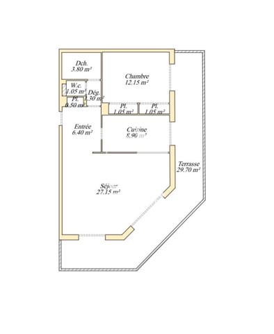 Appartement Vence 2 pièce(s) dernier étage - terrasse - garage - cave