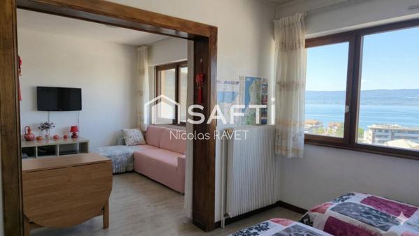 Studio traversant avec vue panoramique Lac Léman