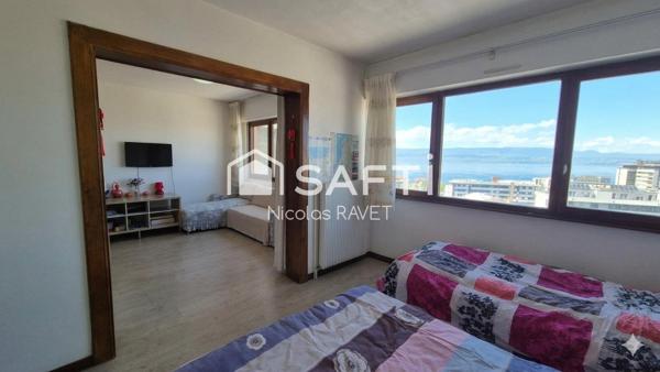 Studio traversant avec vue panoramique Lac Léman