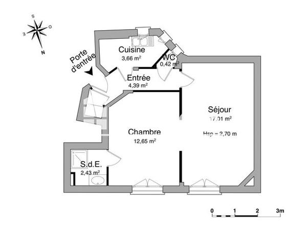 Location Appartement 2 pièces 40.6 m² - 40 RUE DE MEUDON Boulogne Billancourt 92100