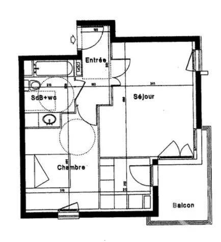 Appartement F2 à vendre  2 pièces - 43,34 m 2   VILLECRESNES  - 94