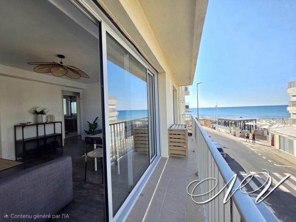T2 CABINE D'EXCEPTION - ENTIEREMENT RENOVE - VUE LATERALE MER