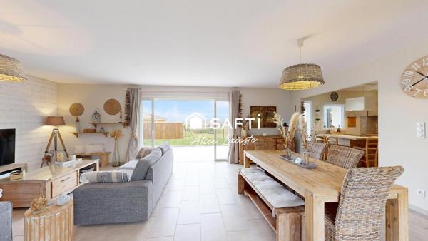 Maison contemporaine de plain-pied avec vue sur les Pyrénées