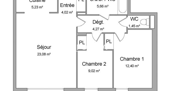 Location Appartement 3 pièces 65.13 m² - Mennecy 91540