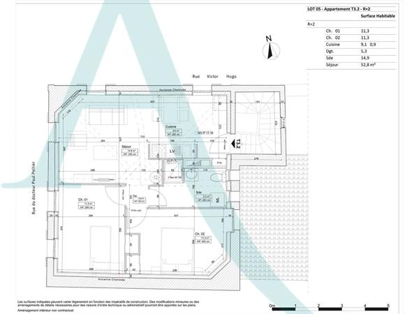 T3 au 2ème étage EN HYPER CENTRE DE ROCHEFORT