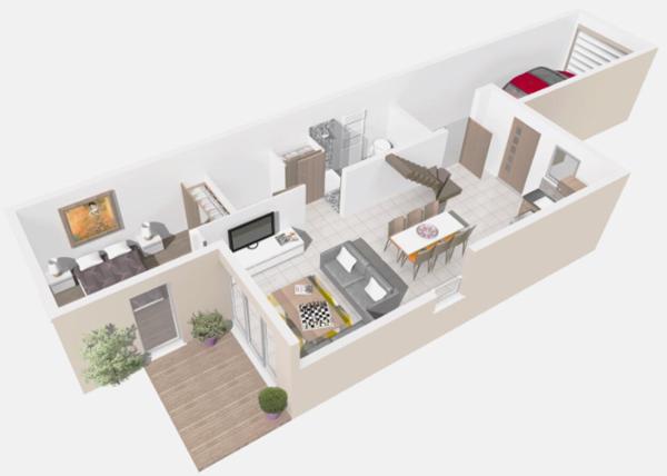 Maison T4 neuve avec jardin, terrasse et garage