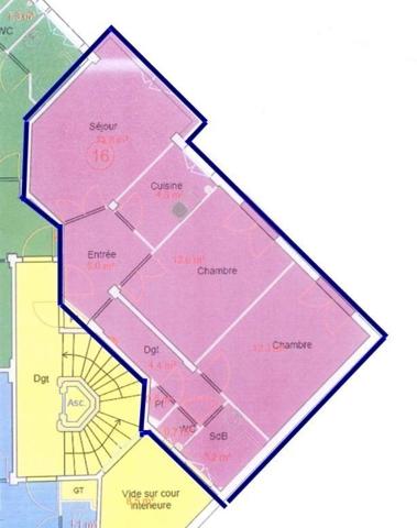 Appartement 3 pièces de 57 m² à Paris (75020)