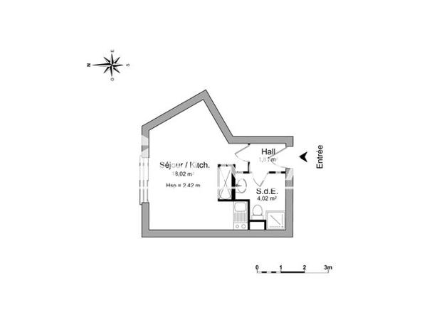 Location Studio meublé 23.85 m² - 2 ALLEE DES CONVIVIALES Merignac 33700