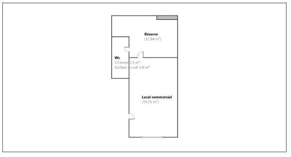 Local professionnel / commercial – 36 m² – Forte visibilité
