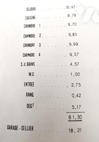 Pavillon de plain-pied d'environ 81m² - 4 chambres - garage