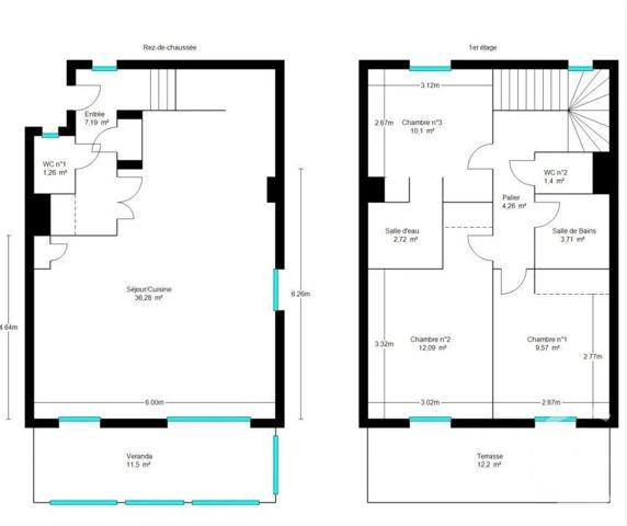 Appartement F4 à vendre  4 pièces - 88,58 m 2   EZE  - 06