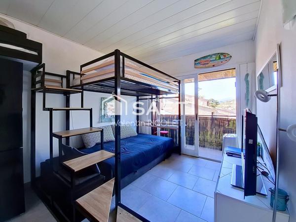 Studio de 21m² meublé, Accès direct plage, Balcon.