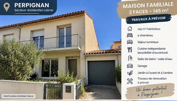 Vente                                                      Maison
                        
                     5 pièces                      145 m2                     à Perpignan