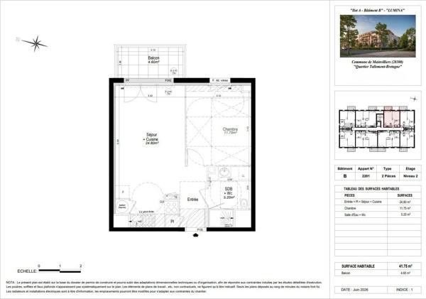 Appartement  neuf Chartres 2 pièces 42 m² Livraison 3T 2028
