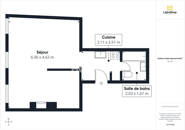 Appartement Paris 2 pièce(s) 35 m2