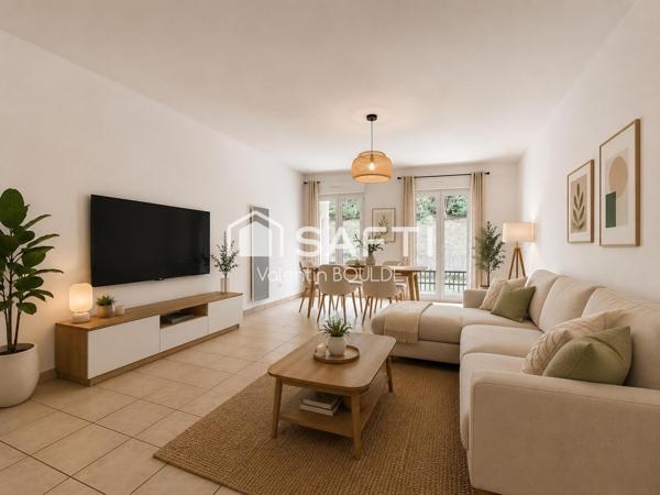 Beau T3 avec balcon au sein d’une résidence sécurisée avec piscine.