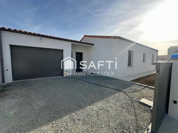 Maison neuve, 4 chambres, 2 SDB, garage isolé
