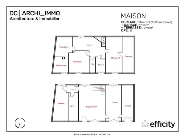 Maison 5 pièces - 117 m² Exclusivité efficity