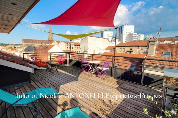 FIRMINY 42700 Appartement  4 pièces 90 m2 (123m² au sol) 2 balcons et TERRASSE TROPEZIENNE
