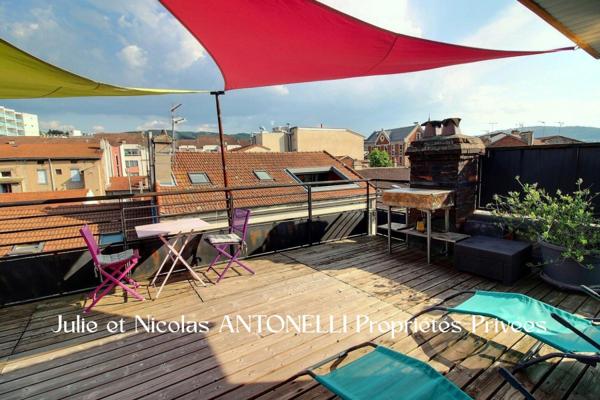 FIRMINY 42700 Appartement  4 pièces 90 m2 (123m² au sol) 2 balcons et TERRASSE TROPEZIENNE