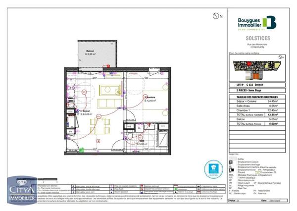 Appartement à louer 2 pièces 42.85m²