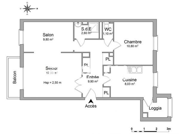 Location Appartement 2 pièces 59.23 m² - 73 CHEMIN DU VALENTIN Bourg Les Valence 26500